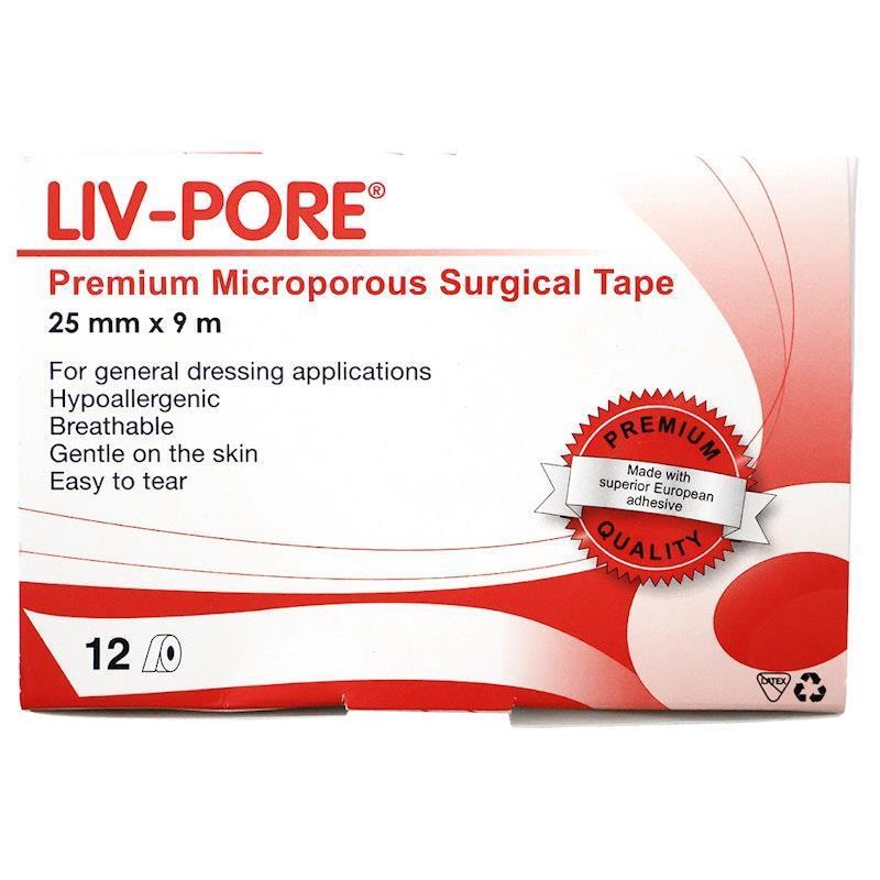 Load image into Gallery viewer, Livingstone Liv-Pore Premium Microporous Surgical Paper Tape 25mm x 9m 12/Box
