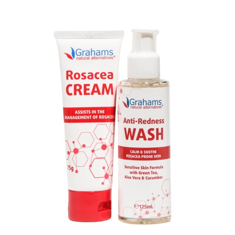 Load image into Gallery viewer, Grahams Natural Redness Relief Rosacea cream 75g / Antiredness Wash 125ml PACK
