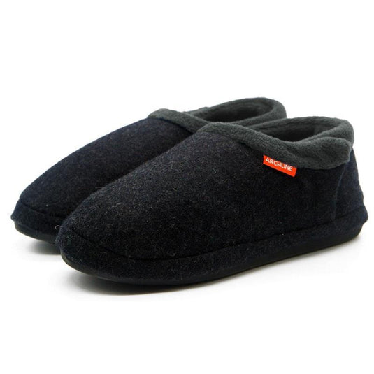 Archline Slippers Closed Back Arch Support Comfort Charcoal Marl Size 43