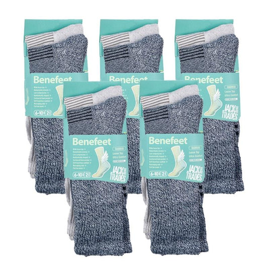 Benefeet 10 pairs of Men's Bamboo Socks - Twisted Navy Size 6-10
