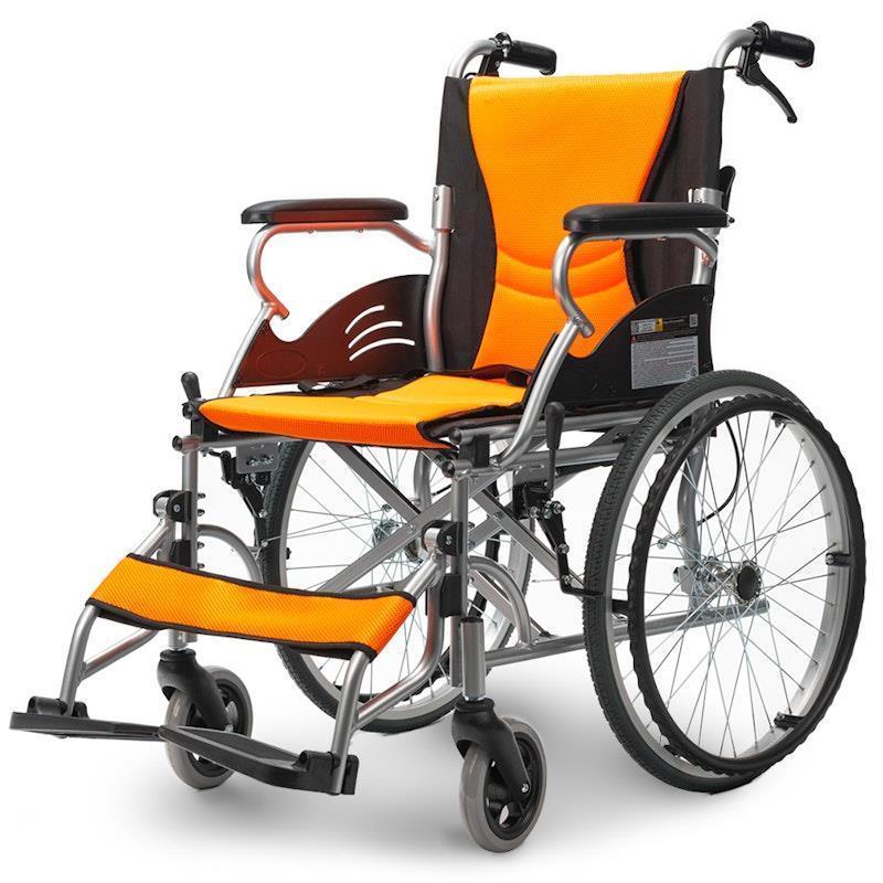 Load image into Gallery viewer, Equipmed 20 Inch Folding Aluminium Wheelchair Orange
