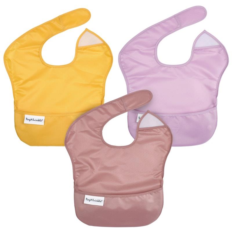 Load image into Gallery viewer, Tiny Twinkle - Easy Bib 3 Pack - Taupe/Dandelion/Lilac Set of 3
