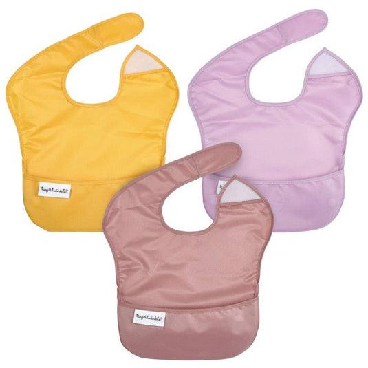 Tiny Twinkle - Easy Bib 3 Pack - Taupe/Dandelion/Lilac Set of 3