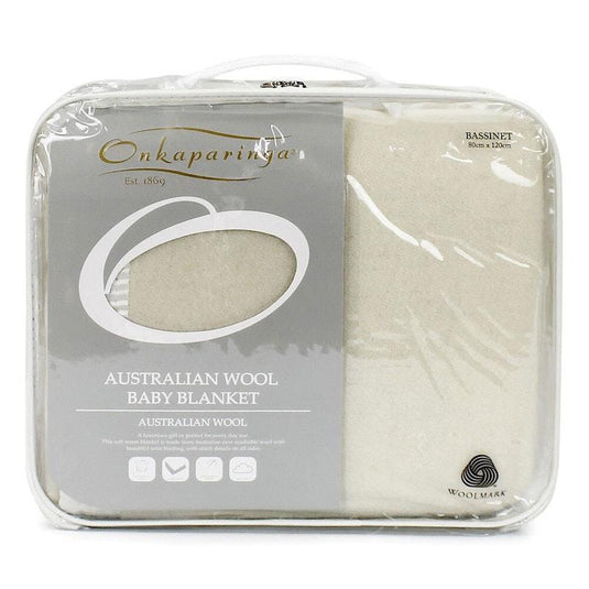 Onkaparinga Baby Australian Wool Bassinet Blanket - Cream 1pc
