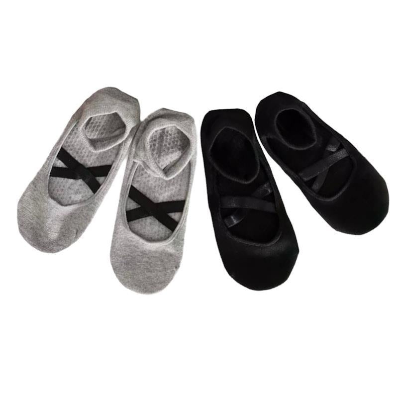Load image into Gallery viewer, High Heel Jungle Good Pointe Premium Combed Cotton Full Grip Pilates/Yoga Sock Black/Grey Bundle

