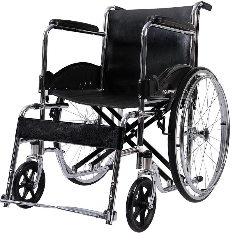 Load image into Gallery viewer, Equipmed Folding Manual Wheelchair Self Propelled Black
