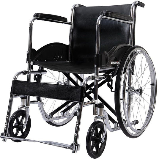 Equipmed Folding Manual Wheelchair Self Propelled Black
