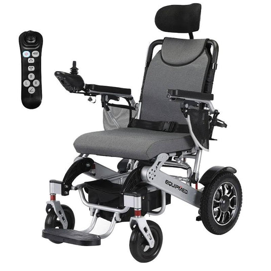 Equipmed Power Electric Wheelchair Long Range Black & Silver