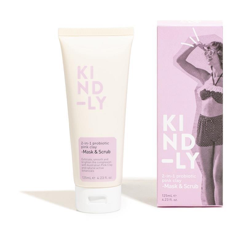 Load image into Gallery viewer, Kind-ly 2-in-1 Probiotic Pink Clay Mask &amp; Scrub 125ml
