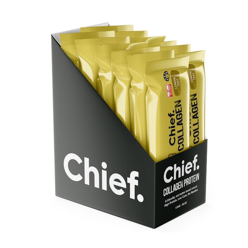 Load image into Gallery viewer, Chief Collagen Protein Bar - Lemon Tart 12 Pack
