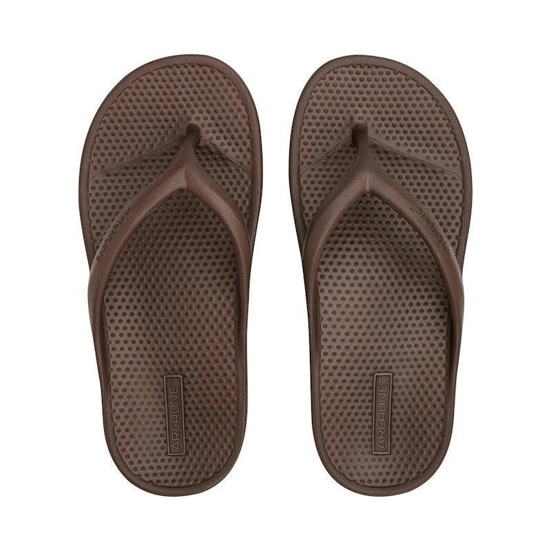 Load image into Gallery viewer, Archline Orthotic Foam Thongs Arch Support Flip Flops Orthopedic Rebound - Brown Euro Size 47
