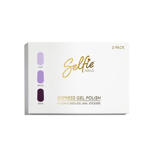 Selfie Nails Express Gel Polish Lilac/Mauve/Grape Mixed Pack