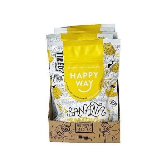 Happy Way Banana Bonanza Whey Protein Powder Travel Packs 6x60g