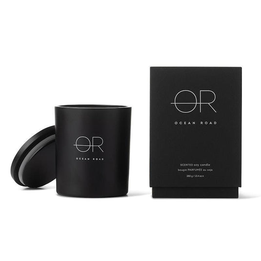 Ocean Road Black Home Soy Candle 380g
