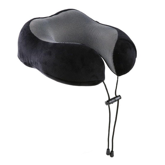 Laser Memory Foam Neck Pillow - Easy Snap Black