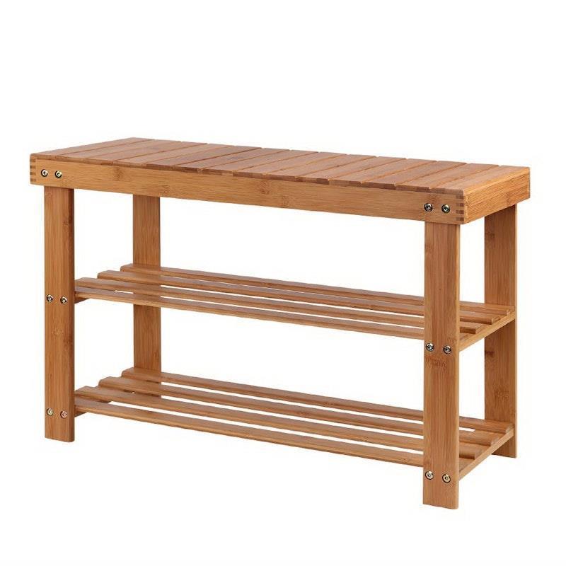 Load image into Gallery viewer, Artiss 10 Pairs Shoe Rack Shoe Bench Bamboo 1Unit
