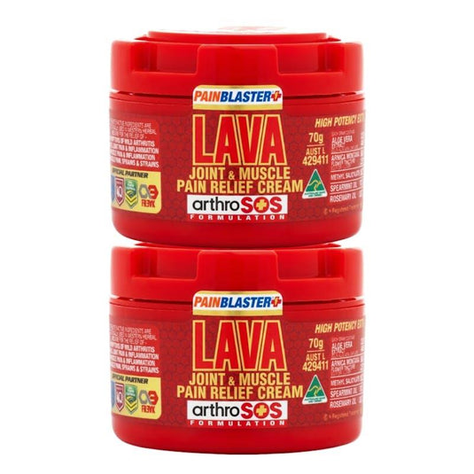 PAIN BLASTER Lava Joint & Muscle Pain Relief Cream 70g by Athelite 2Pack