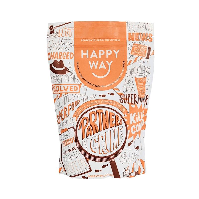 Load image into Gallery viewer, Happy Way Chocolate Hazelnut Vegan Protein Powder 500g
