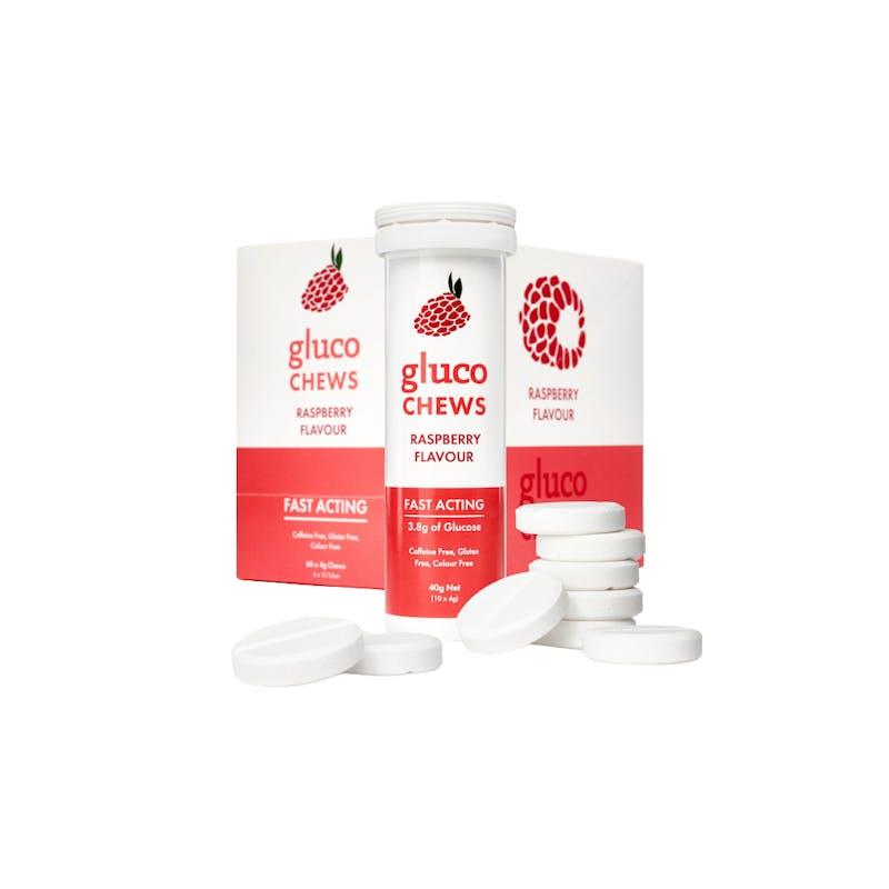 Load image into Gallery viewer, Glucology Fast Acting Glucochews 24 Tubes, 10 Chews per tube, Raspberry (24 x 10)
