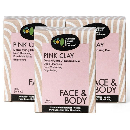 Australian Natural Soap Company Pink Clay Detoxifying Cleanser 3Pack