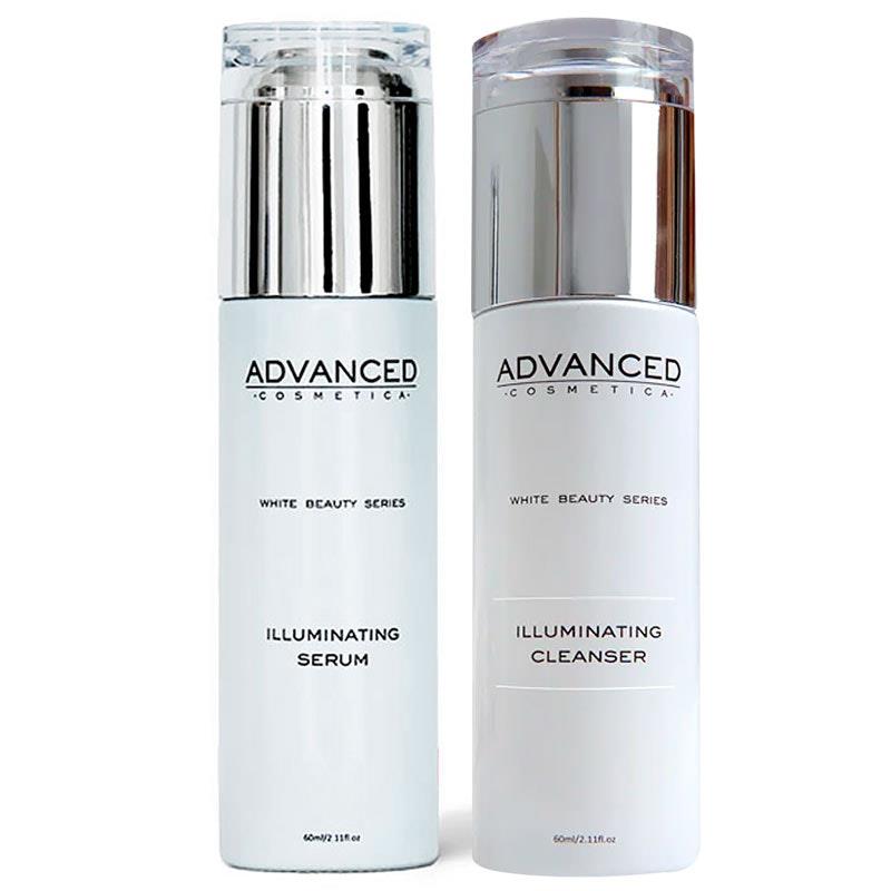 Load image into Gallery viewer, Advanced Cosmetica White Beauty Series Natural Illuminating Cleanser &amp; Serum Bundle
