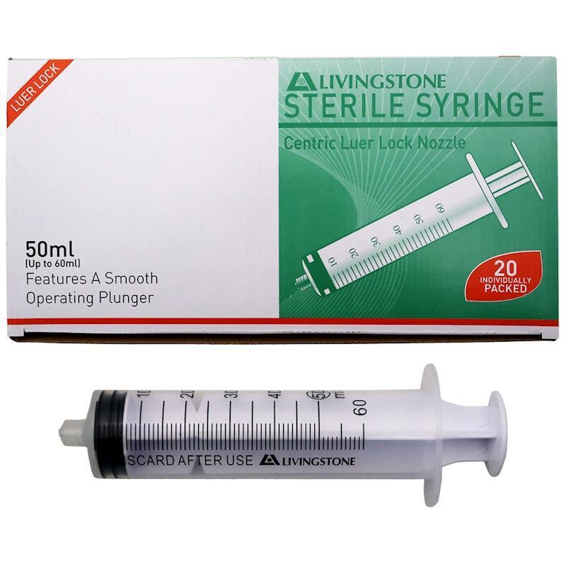 Load image into Gallery viewer, Livingstone Syringe Luer Lock Tip 50ml 20 Pieces/Box

