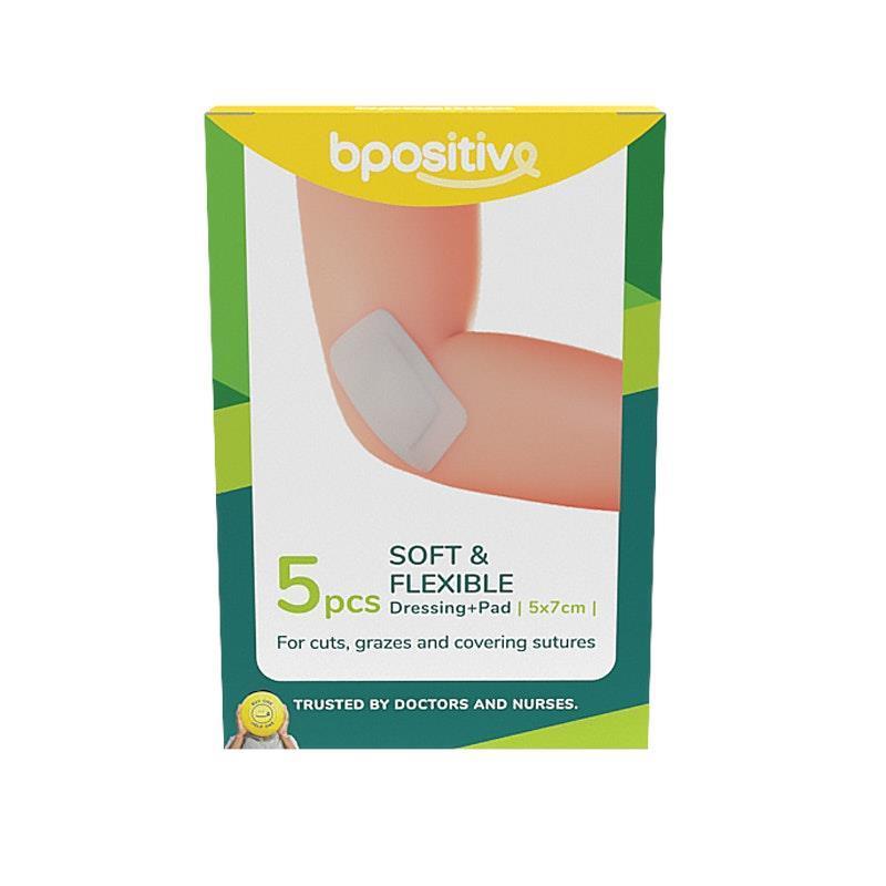 Load image into Gallery viewer, bpositive Soft &amp; Flexible Dressing  Pad 5x7cm 2Pack
