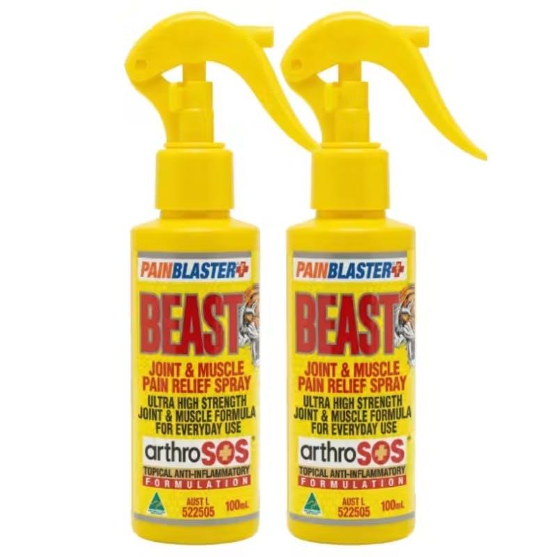 Load image into Gallery viewer, PAIN BLASTER Beast Joint &amp; Muscle Pain Relief Spray 100ml by Athelite 2Pack
