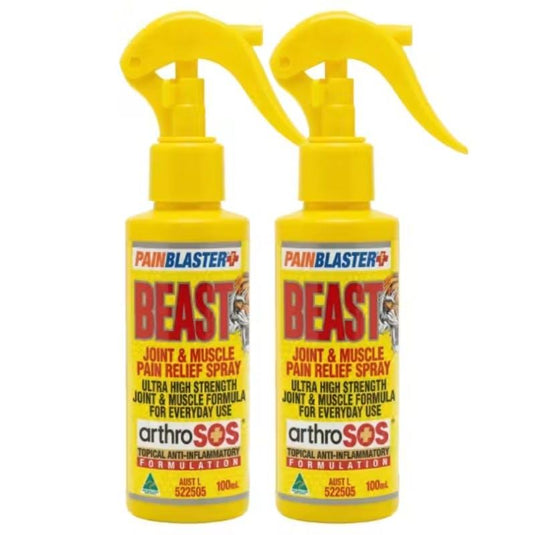 PAIN BLASTER Beast Joint & Muscle Pain Relief Spray 100ml by Athelite 2Pack