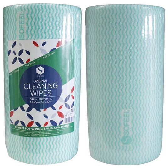 Sofeel Original Microfibre Heavy Duty Super Cleaning Wipes Green 85 Pieces/Roll