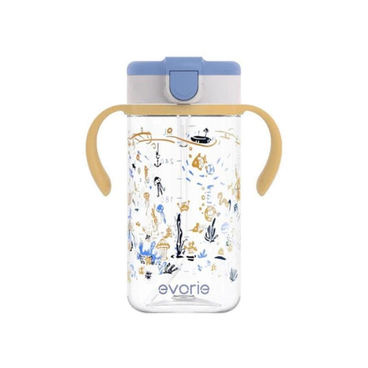 Evorie Tritan Kids Straw Water Bottle Mug 300mL, Under the Sea 1Unit