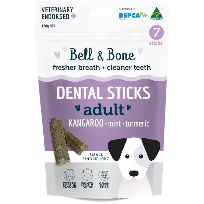 Load image into Gallery viewer, Bell &amp; Bone Kangaroo, Mint and Turmeric Dental Sticks Small
