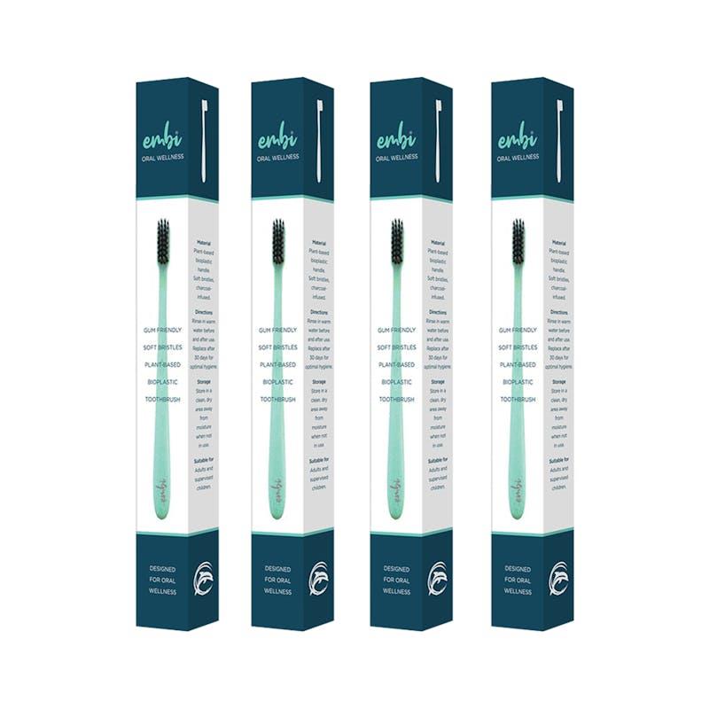 Load image into Gallery viewer, embi Oral Wellness Toothbrush - Soft Bristle, Gum Friendly 4Pack
