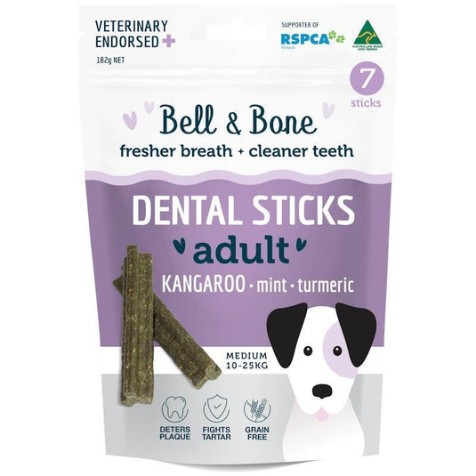 Bell & Bone Kangaroo, Mint and Turmeric Dental Sticks Medium