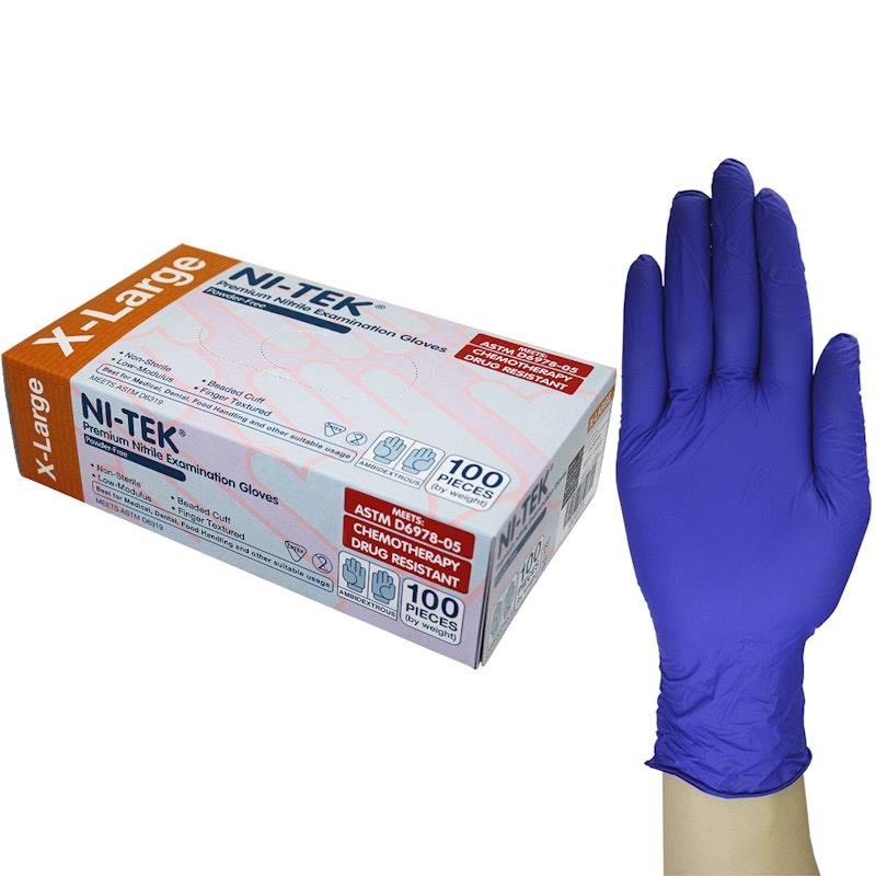 Load image into Gallery viewer, NI-TEK Nitrile Accelerator Free Powder Free Gloves 100 Box Extra Large
