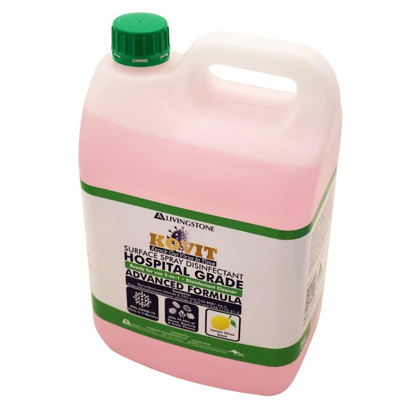 Load image into Gallery viewer, KOVIT Hospital Grade Disinfectant Kills SARS &amp; COVID-19 Neutral pH Lemon Scented 5L 1unit

