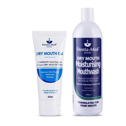 Denta-Med Dry Mouth Gel 65mL Tube & Moisturising Mouthwash 250mL Bottle Bundle