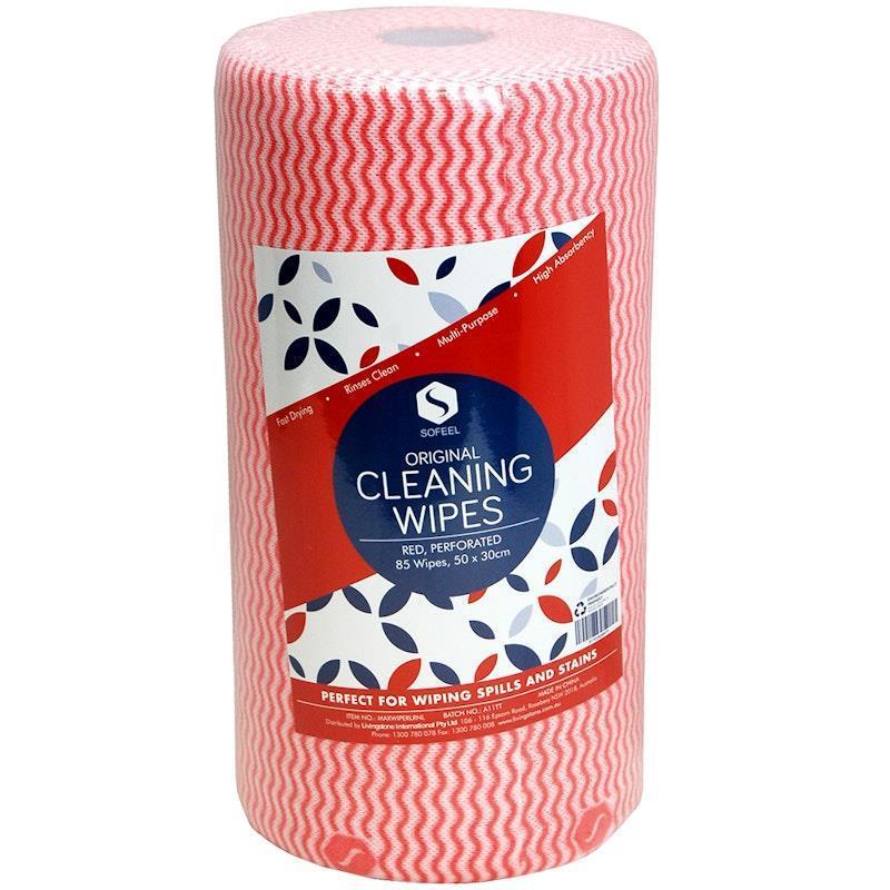Load image into Gallery viewer, Sofeel Original Microfibre Heavy Duty Super Cleaning Wipes Red 85 Pieces/Roll

