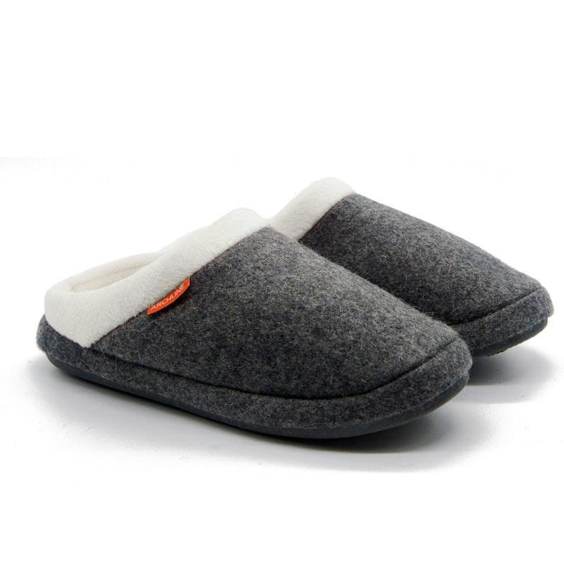 Load image into Gallery viewer, Archline Slippers Slip-On Arch Support Comfort Grey Marl Size 44

