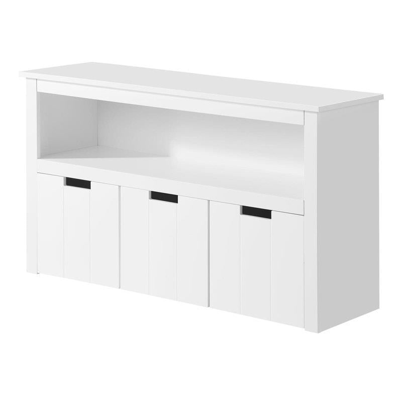 Load image into Gallery viewer, Oikiture Wooden Kids Toy Storage Cabinet Bookshelf With Portable Storage Box White
