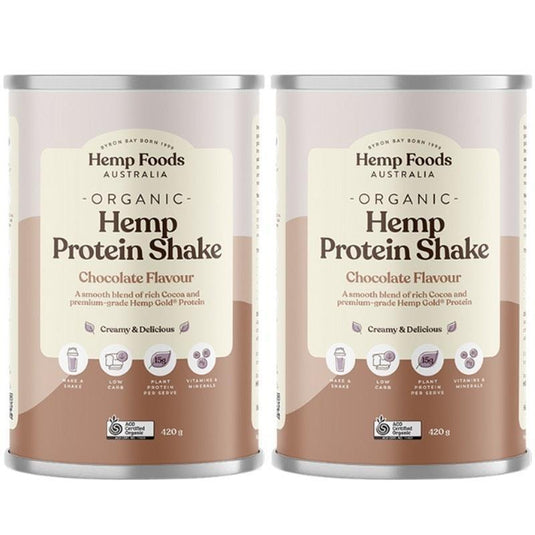 Hemp Foods Australia Organic Hemp Protein Chocolate 420g Twin Pack