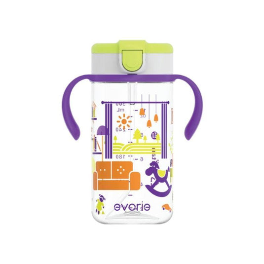 Evorie Tritan Kids Straw Water Bottle Mug 300mL, Sweet Memories GP 1Unit