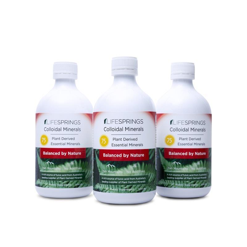 Load image into Gallery viewer, LifeSPRINGS 3x Colloidal Plant Derived Minerals 500ml Bundle
