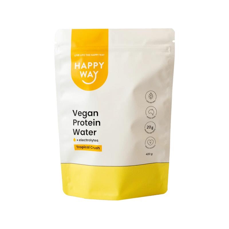 Load image into Gallery viewer, Happy Way Tropical Crush Vegan Protein Water Powder 420g
