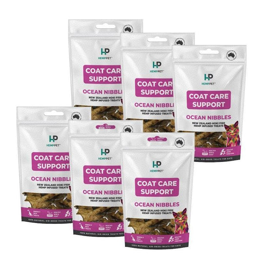 Hemp Pet Coat Care Support Treats for Cats 6Pack