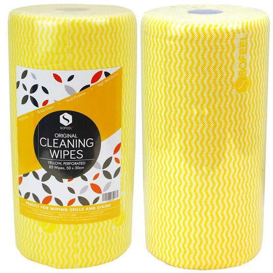 Sofeel Original Microfibre Heavy Duty Super Cleaning Wipes Yellow 85 Pieces/Roll