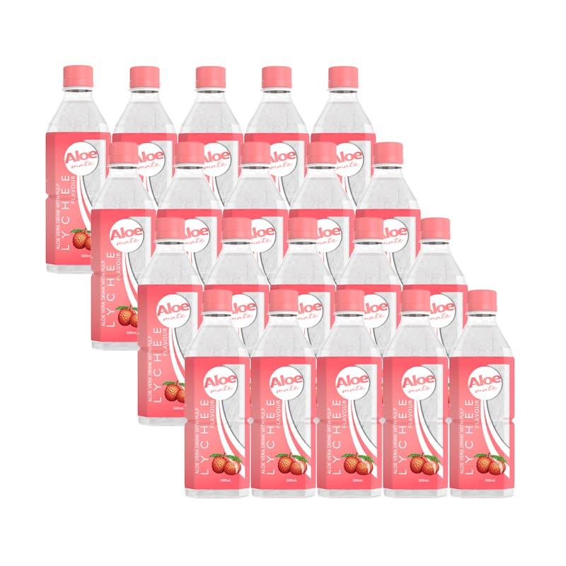 Load image into Gallery viewer, Aloe Mate Aloe Vera 500mL Lychee 20Pack
