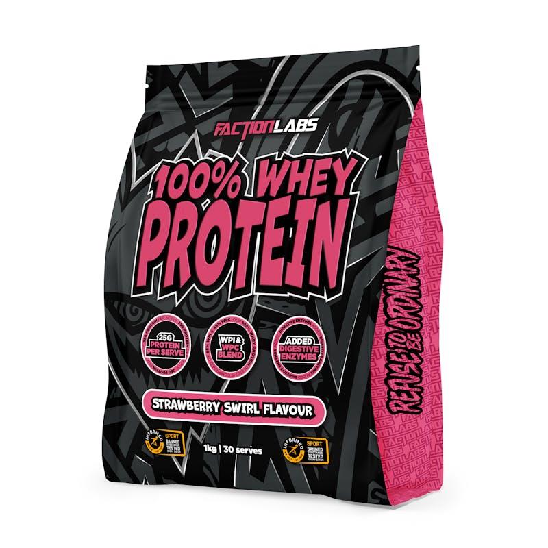 Load image into Gallery viewer, Faction Labs 100% Whey Protein - 30 serves Strawberry Swirl
