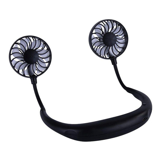 Living Today Sports Rechargeable Neck Fan Portable 3 Speeds USB Charging Black