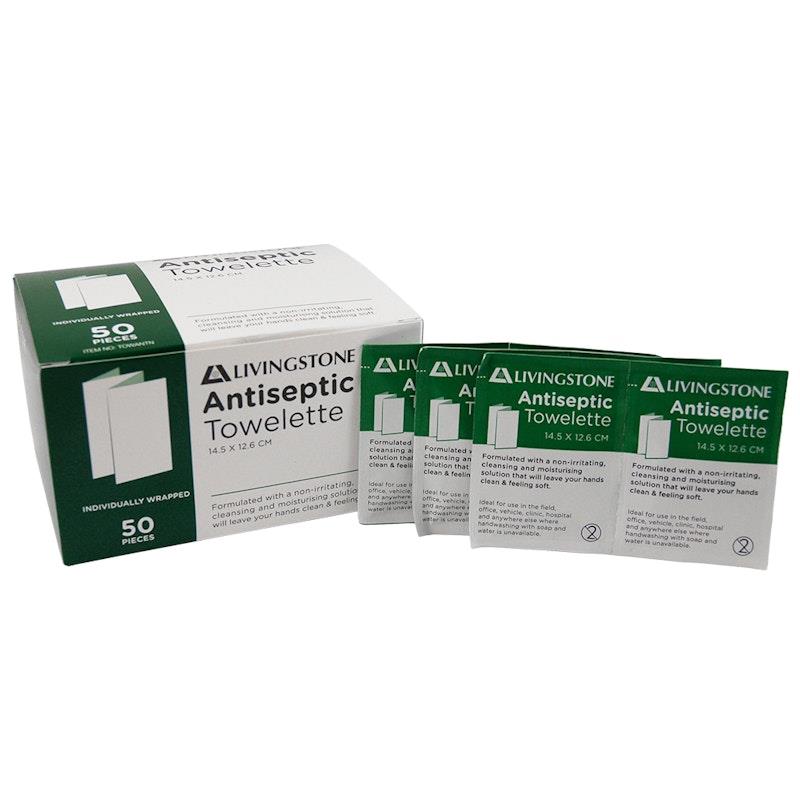 Load image into Gallery viewer, Livingstone Hand Sanitising Antibacterial Towelette 50 Pieces
